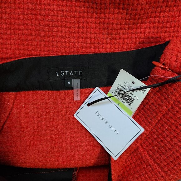 1.State Red Tweed Short Special Occasion Mini Knit Skirt Womens Size 4 - Picture 14 of 15